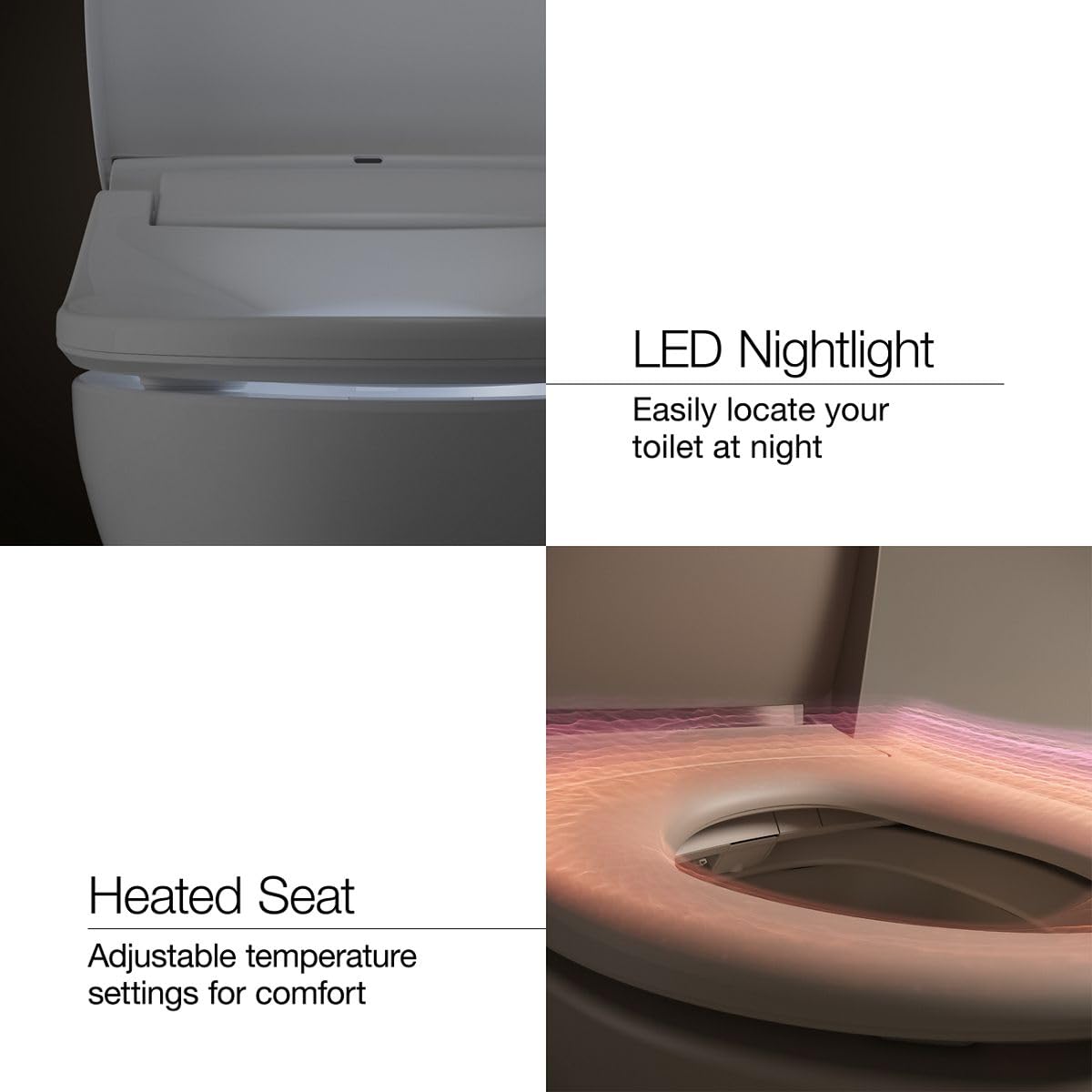 KOHLER K-5401-PA-0 Veil One-Piece Elongated Dual-Flush Intelligent Toilet, Smart Bidet Toilet, White