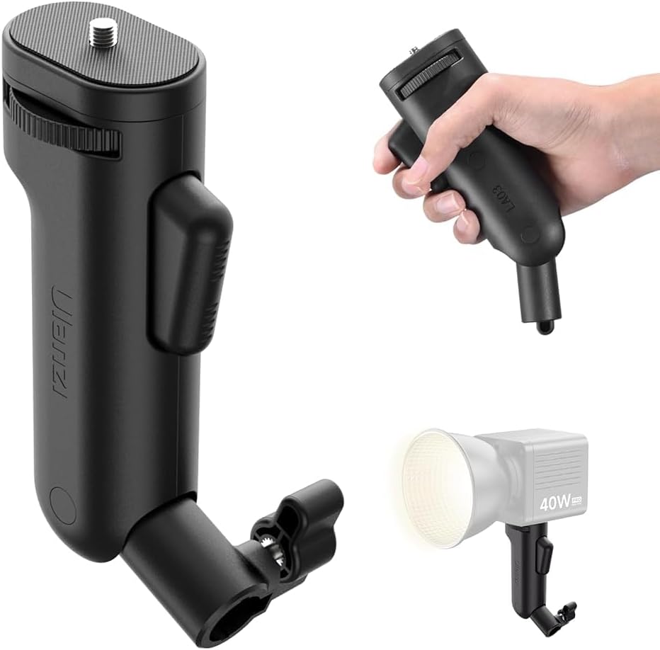 ULANZI LA03 1/4" Light Stand Mount Adapter, Screw Portable Handheld Grip Quick Adjustment for COB Video Light, DSLR