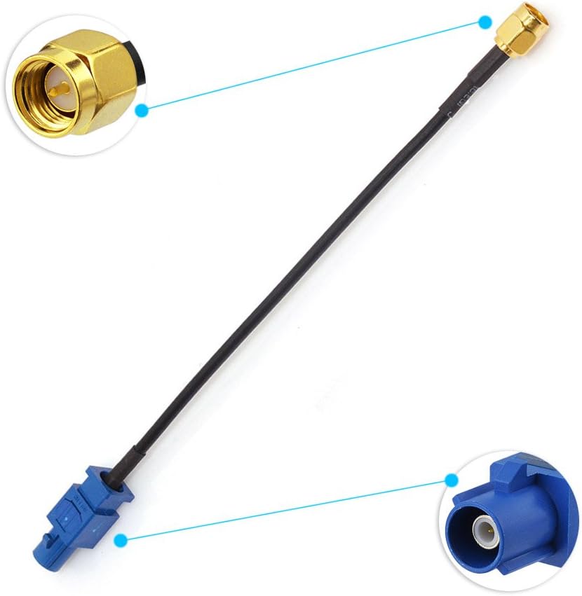 Eightwood 6 inch Fakra C Plug to SMA Plug Male Car GPS Antenna Cable for Vehicle GPS Navigation Radio Stereo Head Unit