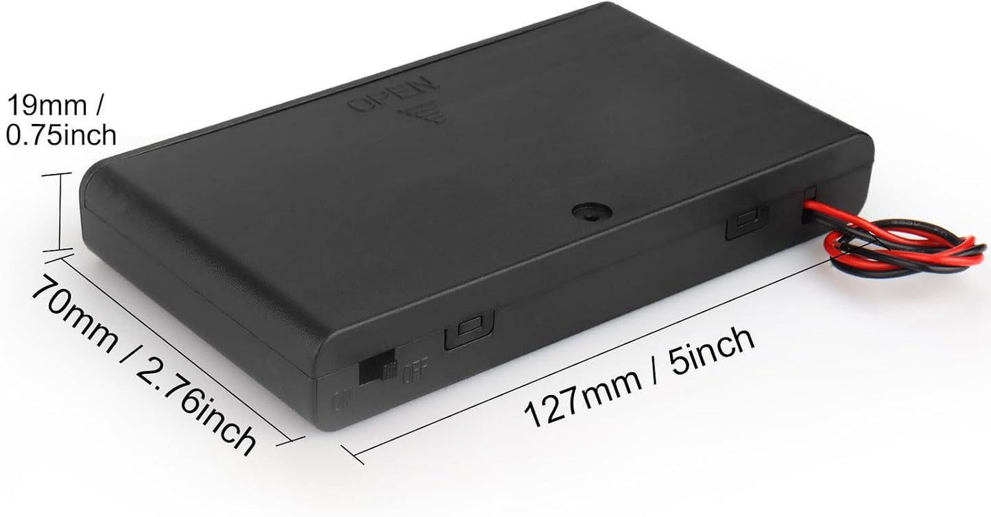 VWEICYY 2 8 Leads,2PCS 8 1.5V x AA Battery Holder housing with x AA Battery Holder Case