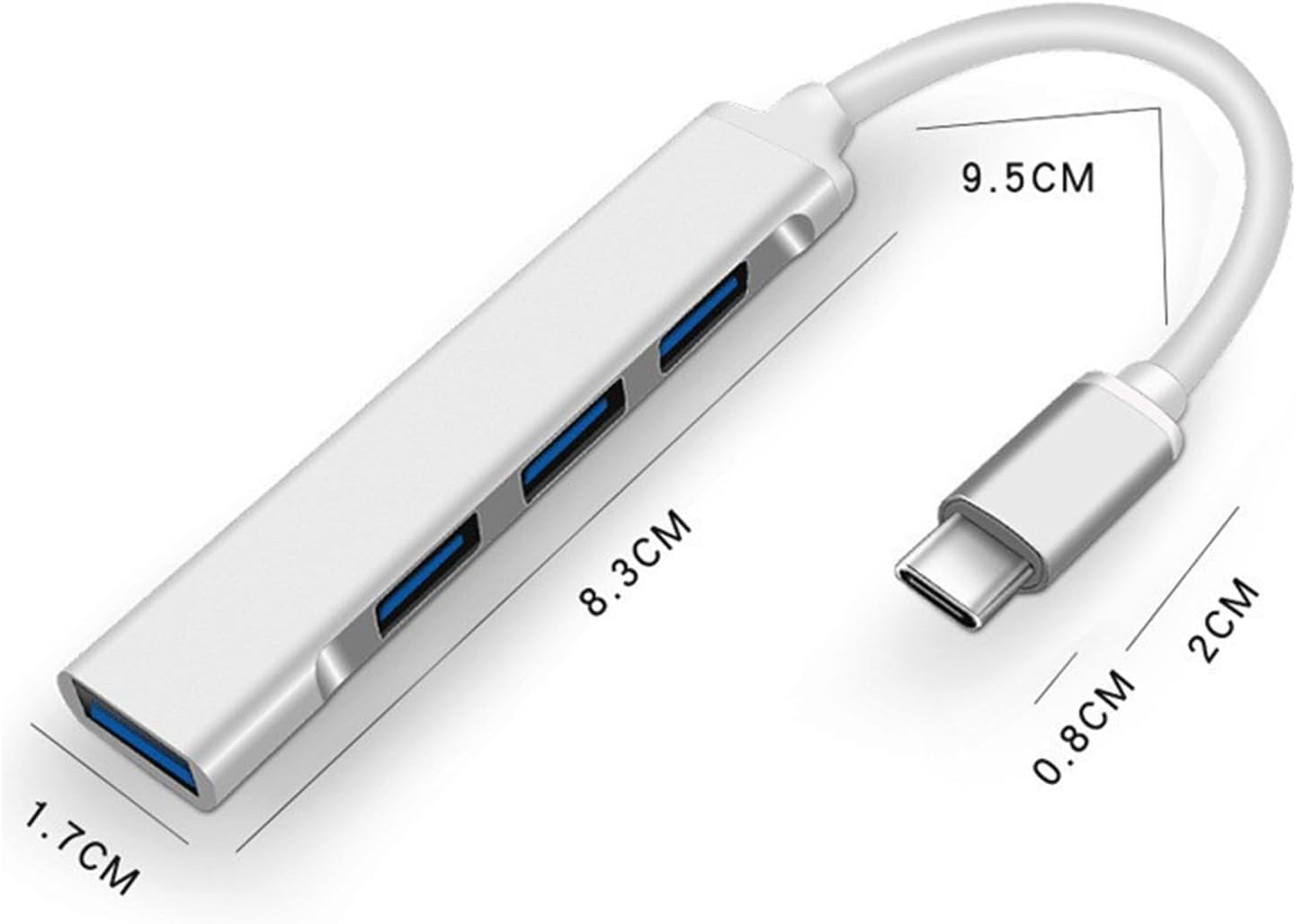 TENYELE 3xUSB2.0+1xUSB3.0 USB C Splitter Cable USB C/USB Male To Data Transfer Docking Station For PC Keyboards Gaming