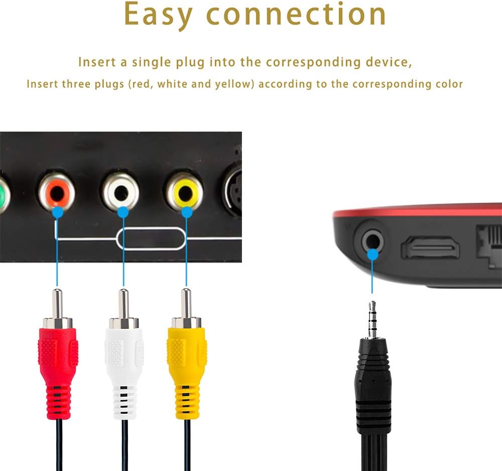 10FT 3.5mm 3 1/8" 3 Love Your TRRS to RCA Stereo Audio Video AUX Cable, Camcorder AV Video Output Cable to RCA Cord