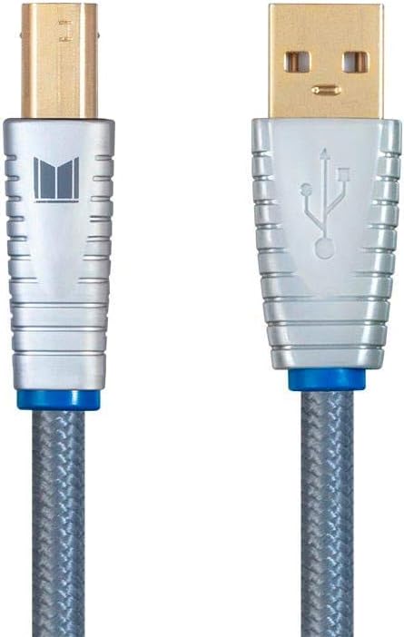 22AWG, 1 Monolith USB Digital Audio Cable - USB Type-A to USB Type-B, Gold-Plated Connectors, Meter, Gray