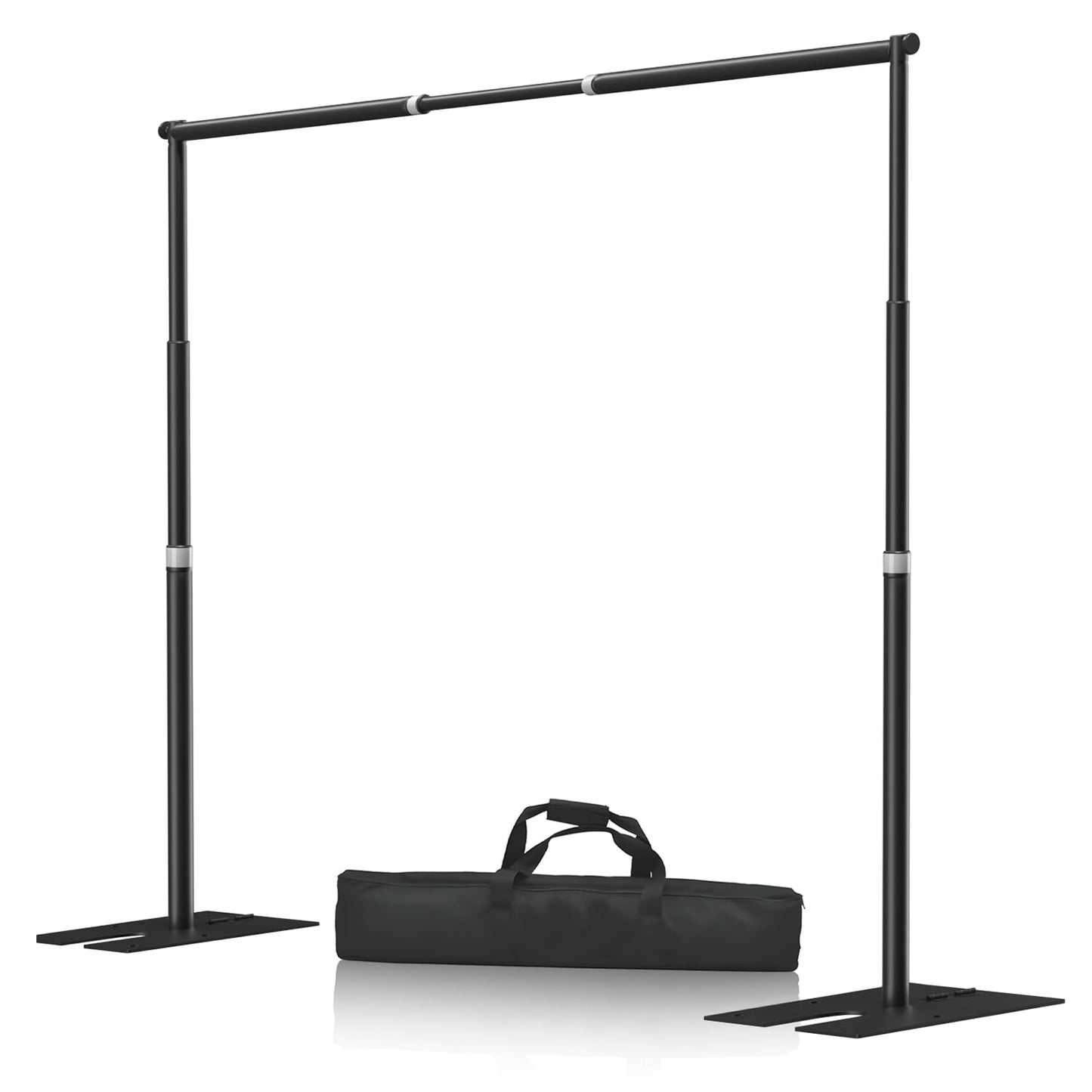 Fotoumgl 10x10ft Pipe and Drape Stand Kit, Adjustable Heavy Duty Backdrop Stand with Metal Steel Flat Base, Large Extendable Sturdy Photo Background Stand Frame for Wedding Parties Banner Photography
