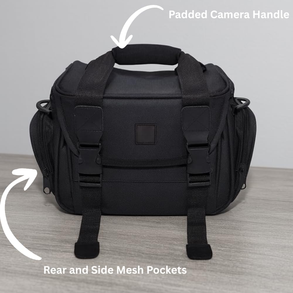 eCostConnection Extra Large Camera Bag Fully Padded Gadget Case with Dual Buckles for Sony,Nikon, Canon, Olympus