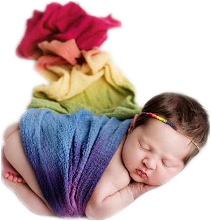 Set Coberllus Newborn Baby Photography Props Boys Girls Seven-Color Rainbow Wrap Blanket Swaddle Photo Props Posing