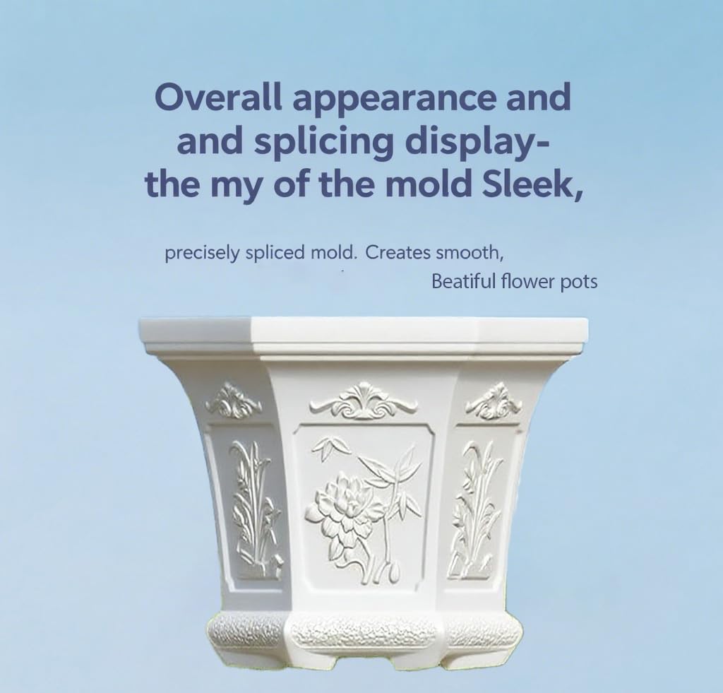 DIYUNIMOULD Hexagonal Cement Flower Pot Molds, Reusable Concrete Planter Molds for Large Planters, Garden Outdoor Decor (31 CM)