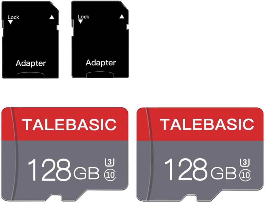 talebasic 2 Pack 128GB 10 Console(2 128GB) Memory Card Class Flash Card Fast Speed TF Card with Adapter