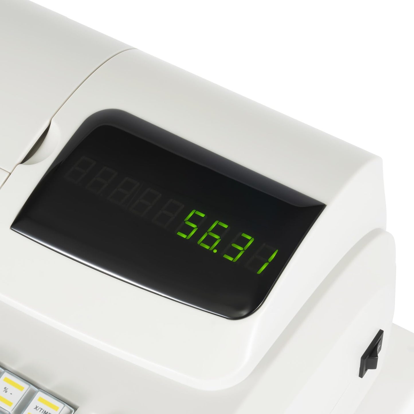 GUEYYSAN ECR100 Electronic Cash Register, 47 Keys Cash Register with High-Speed Thermal Print Head 9-Character LED Register White for Supermarket Shopping Mall Restaurant