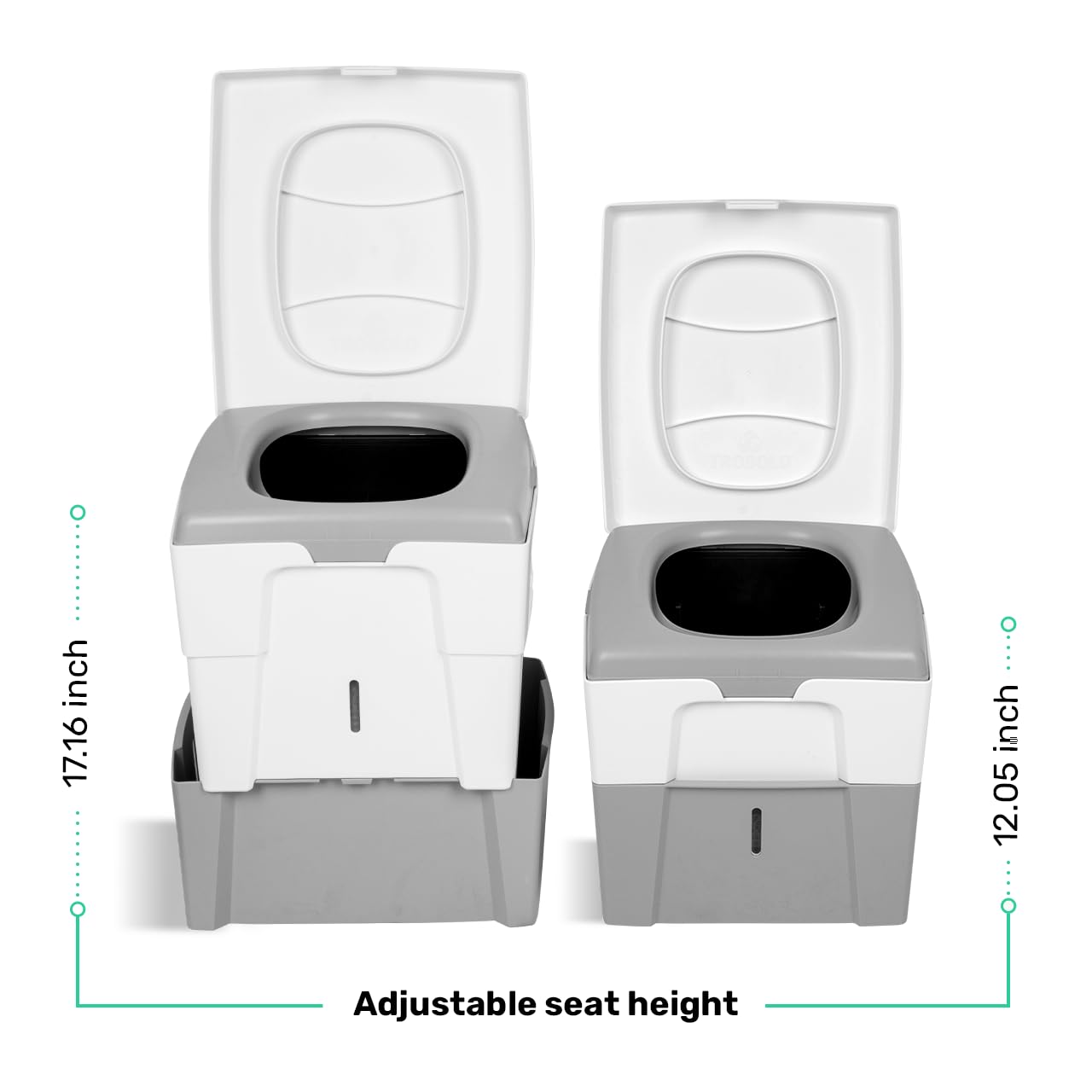 TROBOLO WandaGO Composting Toilet, Portable Outdoor Camping Toilet, Urine Diverting Dry Toilet With Height Adjustment