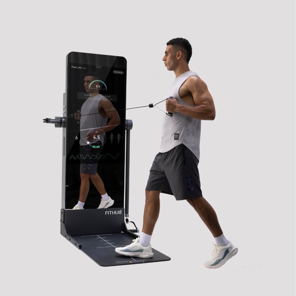 IMBODY Fitness Mirror, Wall-Mounted, Smart Fitness Mirror, 72-inch, Home Gym, Rectangular, 23.8-inch LED Touchscreen, 43-inch LED Touchscreen