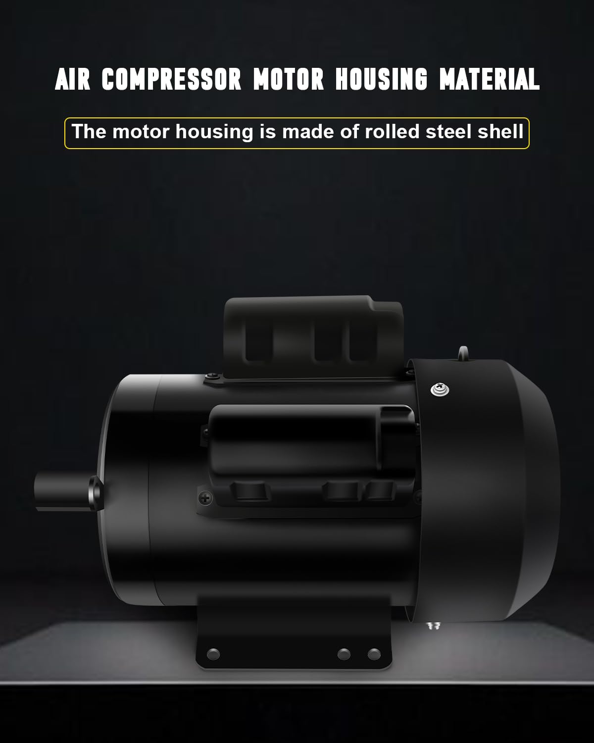 Air Compressor Motor 5HP, Industry AC Motor, Electric Motor 184T Frame Farm Duty Motor, 1750 RPM TEFC 208-230V 28.5-27.0 CW/CCW