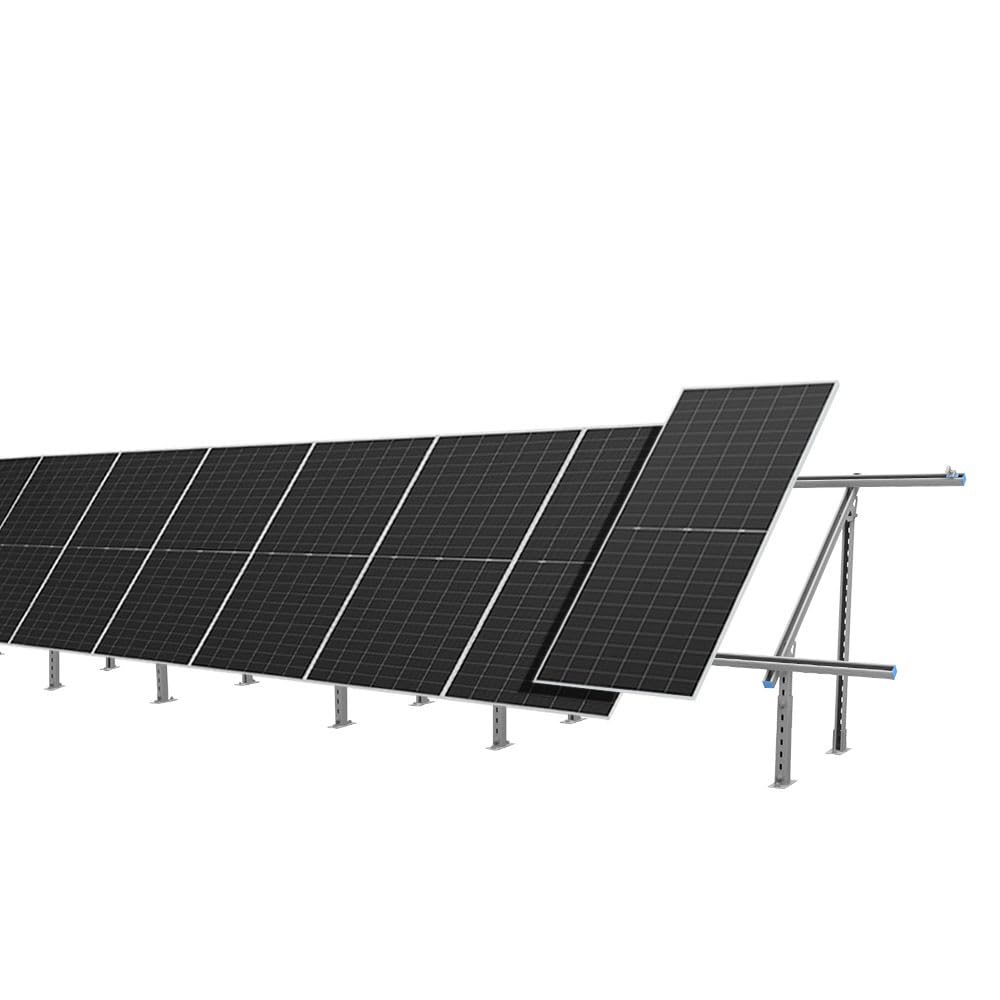 SUNGOLDPOWER Solar Panel Ground Mount Bracket,Adjustable Tilt & Expandable Solar Mount Bracket Kits for 2pcs 300W/450W/500W/550W/560W/590w Solar Panels,for Ground,Farm,Backyard,Off-Grid System