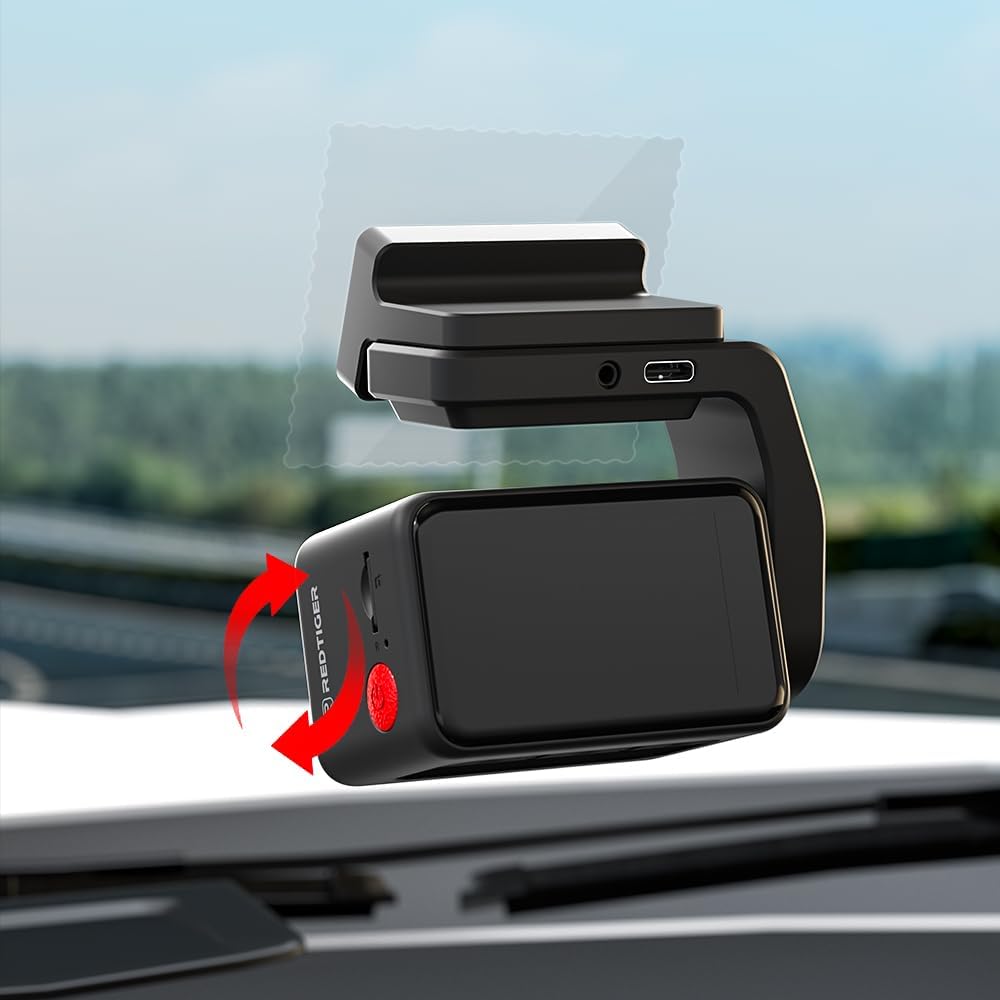 REDTIGER F4 Car Recorder Right Angle Glass Mount for Dashcam, Ideal for Truck, Bus, Easy Installation, Enhanced Viewing