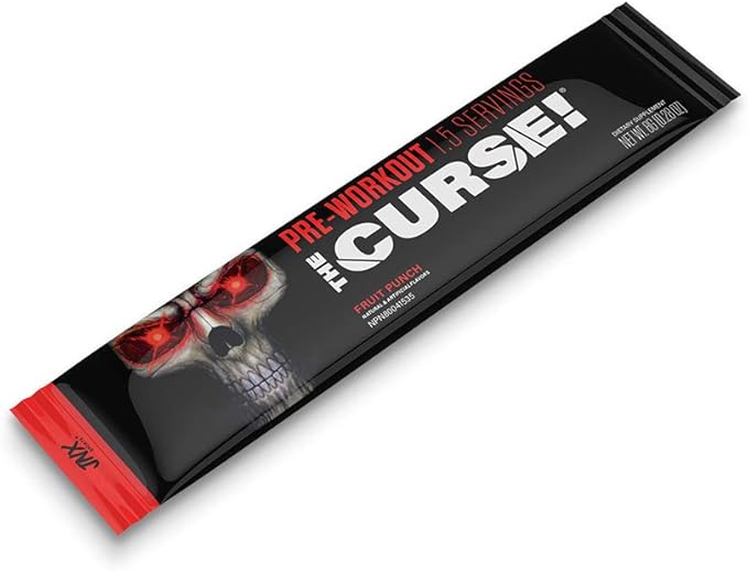 JNX SPORTS The Curse! Pre Workout Powder for Men & Women, Caffeine, Beta-Alanine, Creatine, L-Citrulline, Sample Variety Pack, 5X 8g Samples ??Boost Energy, Strength & Focus