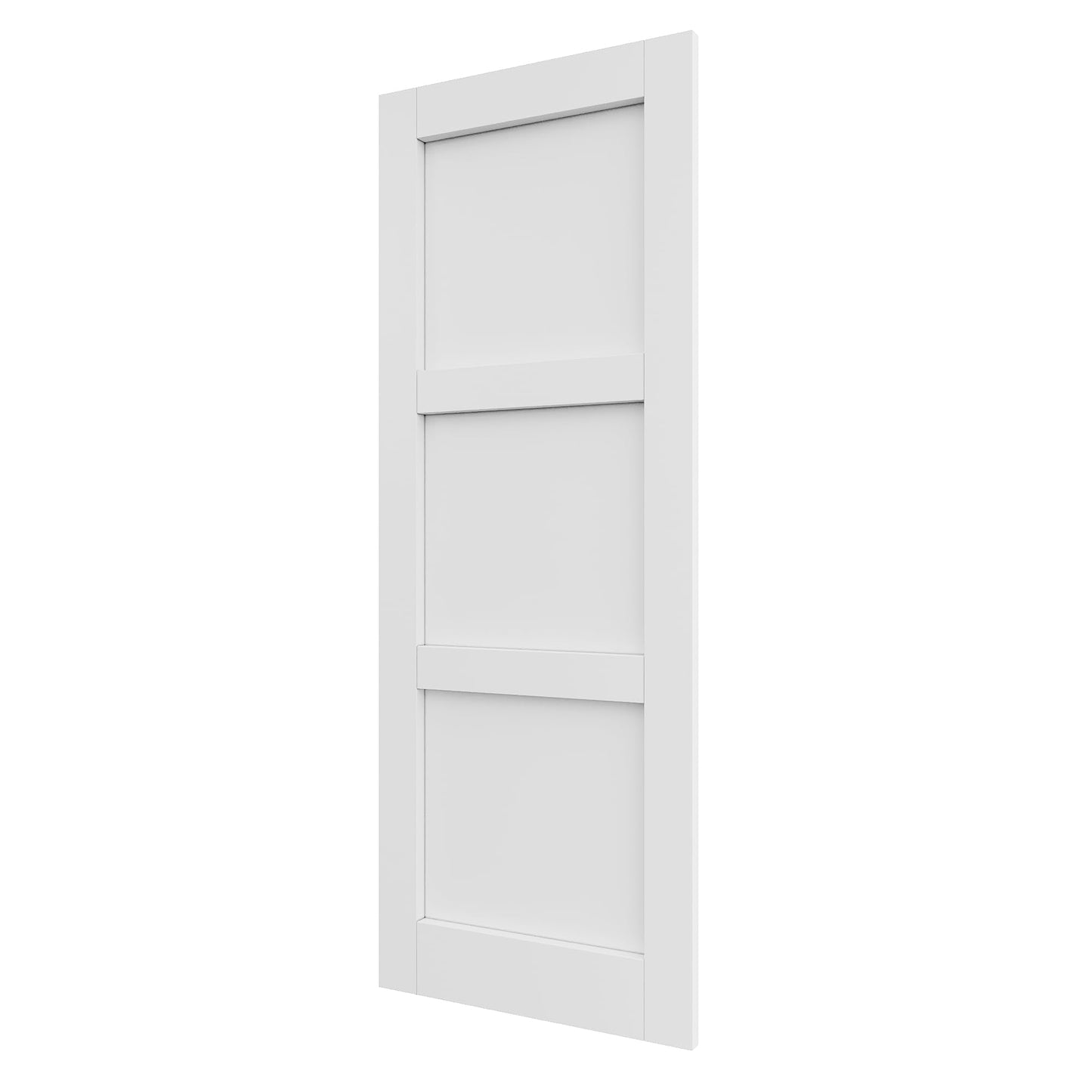 Slab Door Interior, Solid Core Pre-Built Wood Doors 36"x80", 3-Panel White Bedroom Door Shaker, Pantry, Bathroom, Laundry Swing Door w/o Frame, Pre-Finished & Paintable with CARB P2