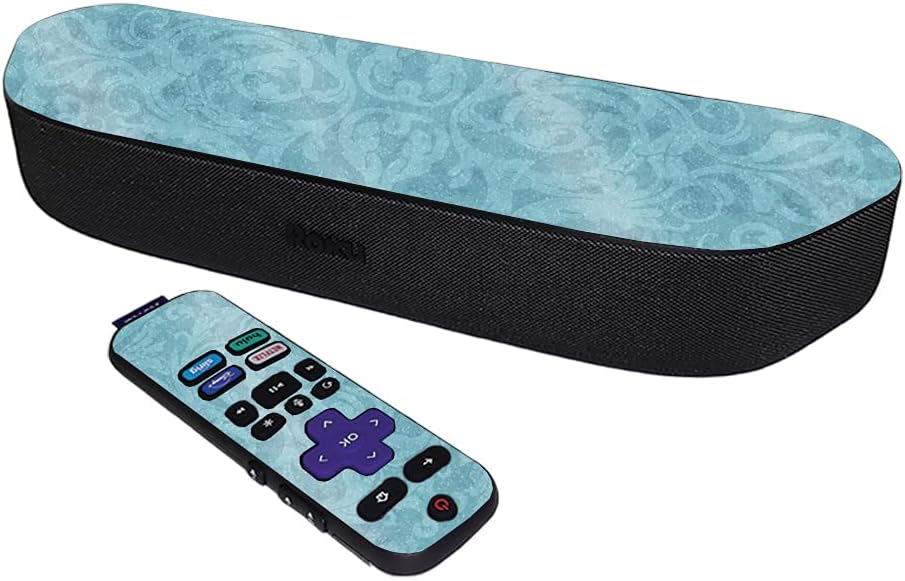 MIGHTY SKINS (2020) MightySkins Glossy Glitter Skin Compatible with Roku Streambar Media Player - Baby Blue Jacquard |