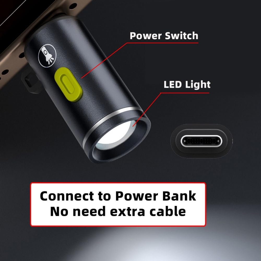 2pcs 210 cablecc USB-C Atmosphere LED Lighting for Outdoors Walking Cycling Phone Laptop Charger Night Lamp Lumens