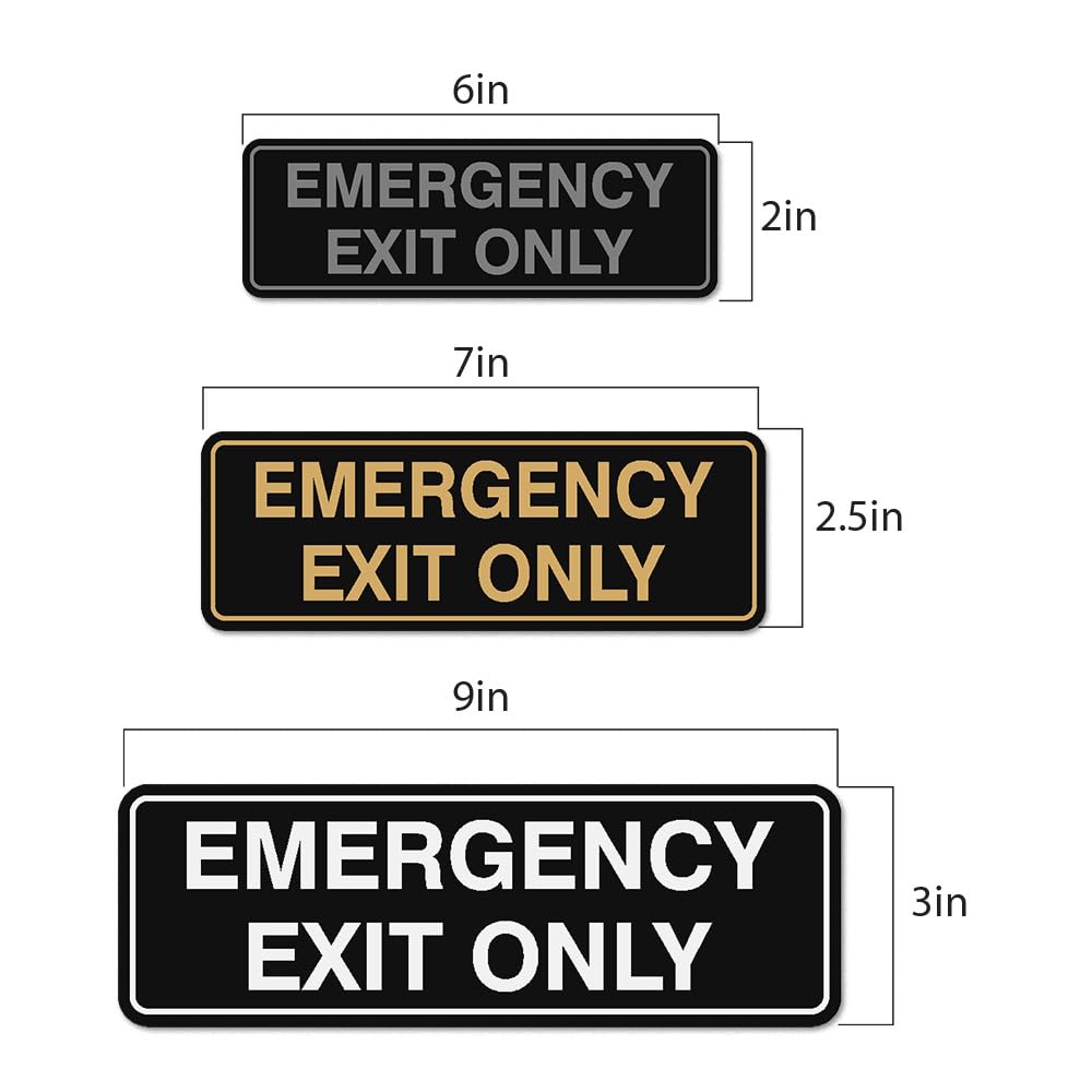 Signs ByLITA Standard Emergency Exit Only Sign - Easy Installation | Durable Wall or Door Sign (Brushed Silver) - Large