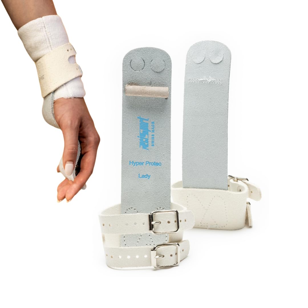 Reisport Protec Uneven Bar Gymnastics Grips for Women - Triple Strength Leather Hand Grips for Gymnastics Bars - Gymnastics Equipment & Accessories for Advanced Gymnasts