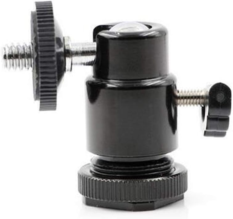 Walway 360 1/4" Hot Shoe Mount Adapter, Degree Screw Swivel Mini Ball Head Cradle Adapter for DSLR