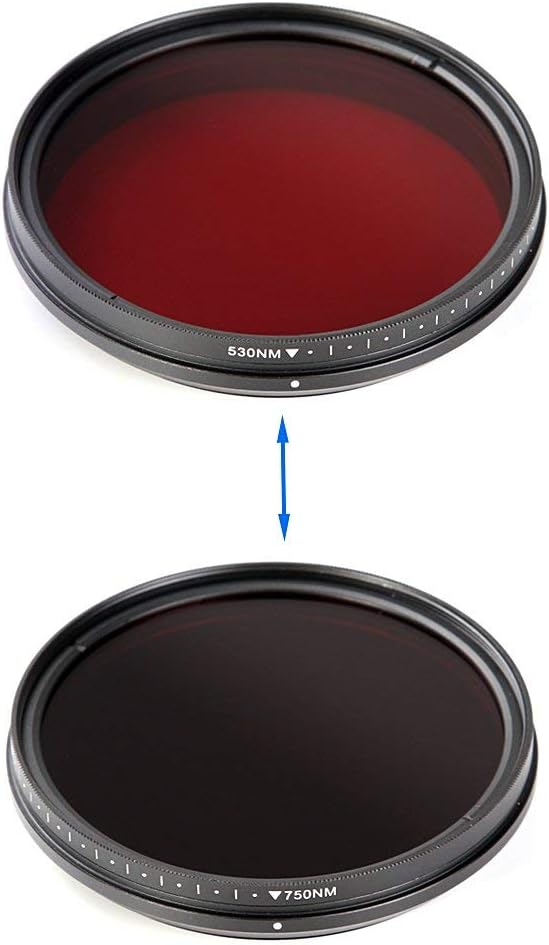 Runshuangyu 77mm 6 1 530nm 750nm in Infrared IR Pass X-Ray Lens Filter, Adjustable to Screw-in Filter for Canon Nikon