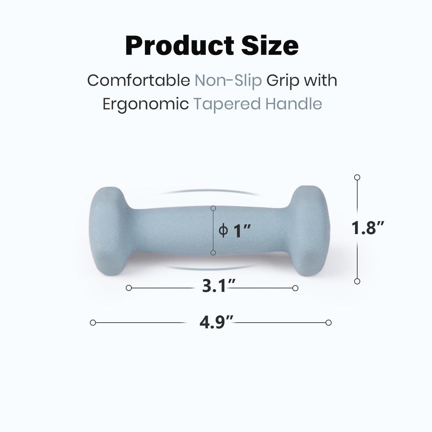 LIONSCOOL Neoprene Coated Dumbbell Weights (Sea 1lb Pair)