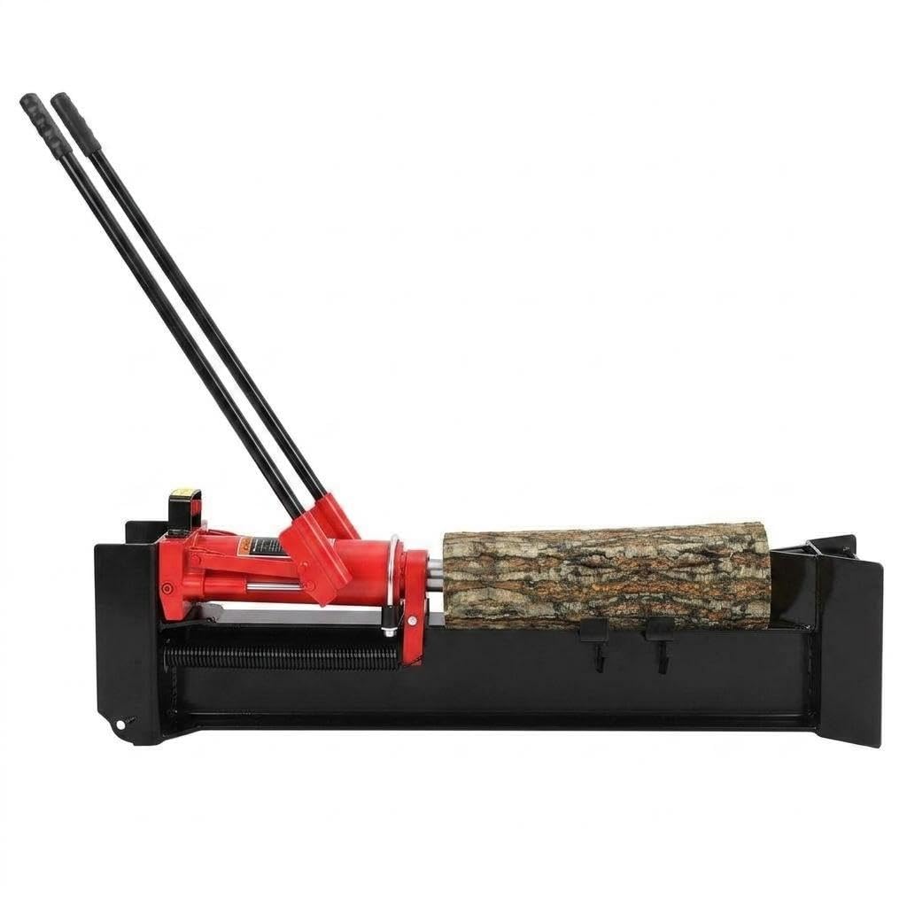 IDEALHOUSE Manual Hydraulic Steel Beam Log Splitter – Portable and Compact, 12 Ton Capacity - Wood Splitting Machine and Equipment for Fireplace, Firewood, & Fire Stove Logs,Outdoor and Backyard
