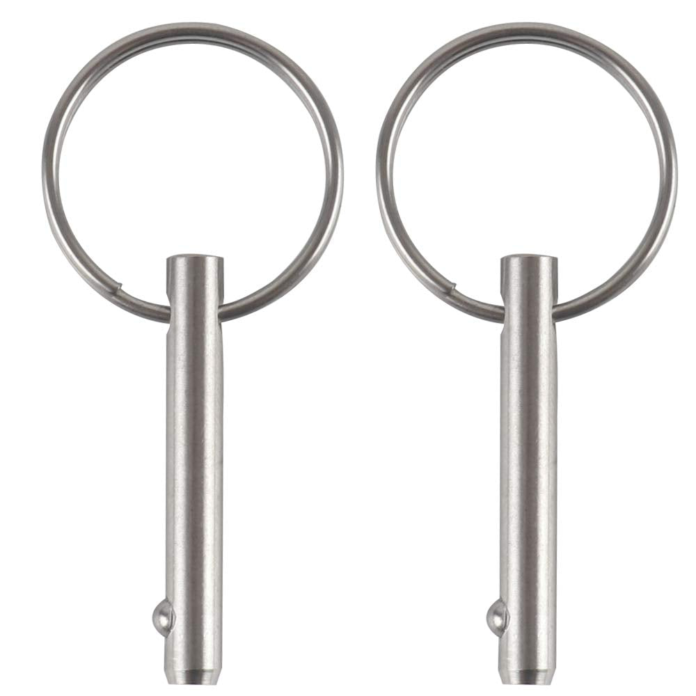 VTurboWay 2 Pack Small Quick Release Pin, Diameter 3/16", Usable Length 0.95", Full 316 Stainless Steel, Bimini Top Pin, Marine Hardware