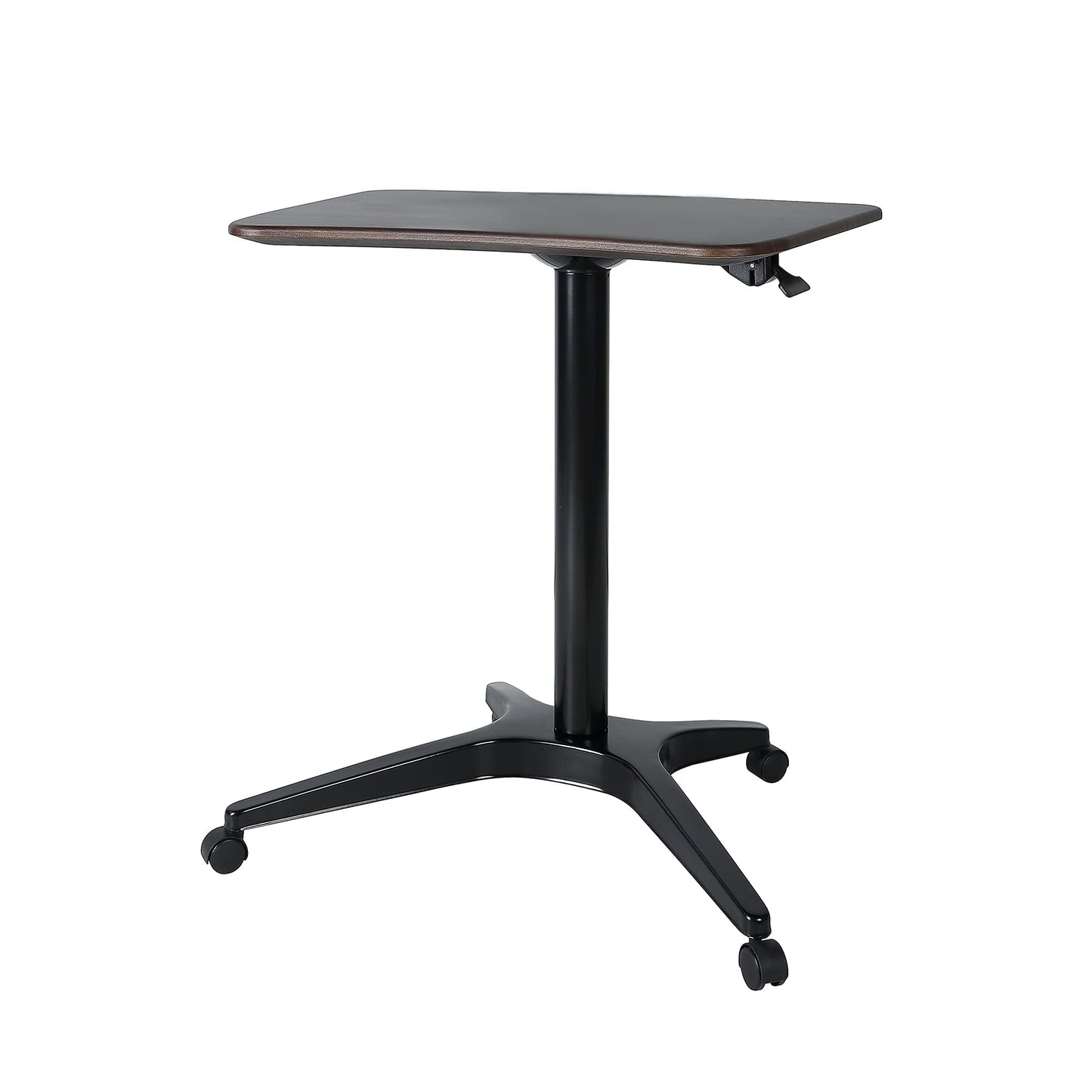 CARTMAY Mobile Standing Desk,Pneumatic Height Adjustable Laptop Desk, Mobile Laptop Desk with Wheels, Height Adjustable from 29.5'' to 47'',Black