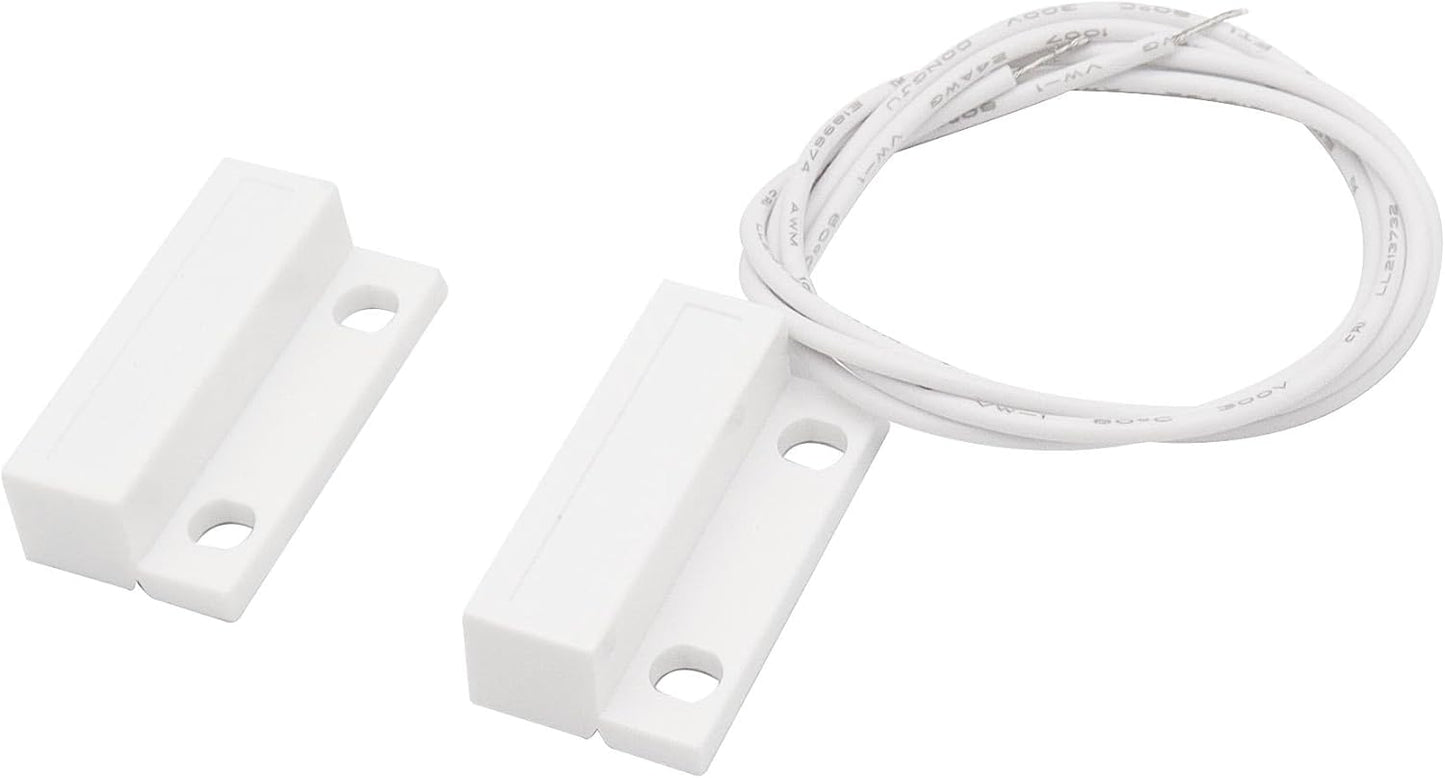 FOCMKEAS 2 MC-38 Magnetic Reed Switch Wired Surface Mount Normally Closed NC Contact Sensor Alarm Magnetic Door Switch