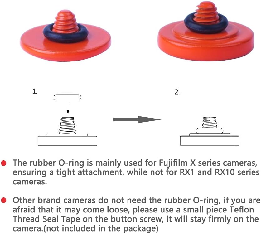 11mm 10mm Surface(2 Pack) VKO Orange Metal Soft Shutter Release Button,Delicate Camera Shutter Button Concave Convex