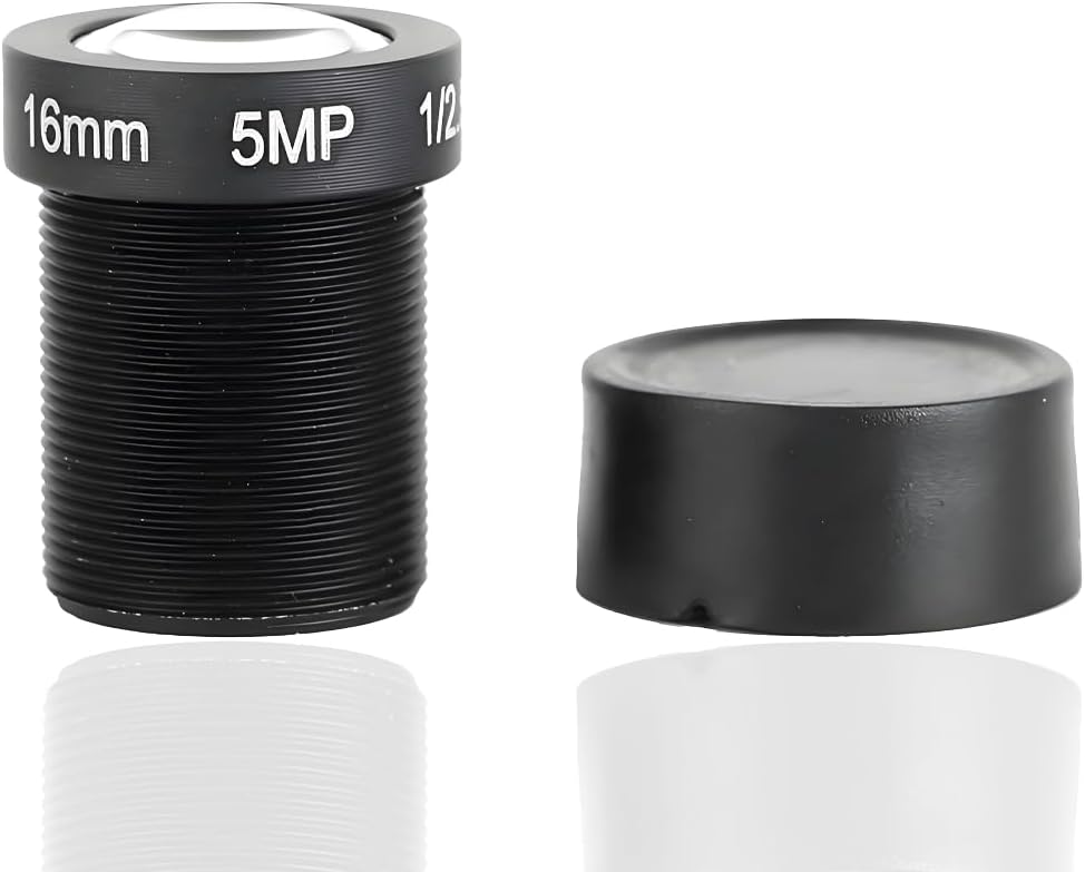 Dioche 16mm 5MP M12x0.5 Fixed Board Lens, HD CCTV Security Camera Wide Angle Lens, Standard Screw Connector Camera