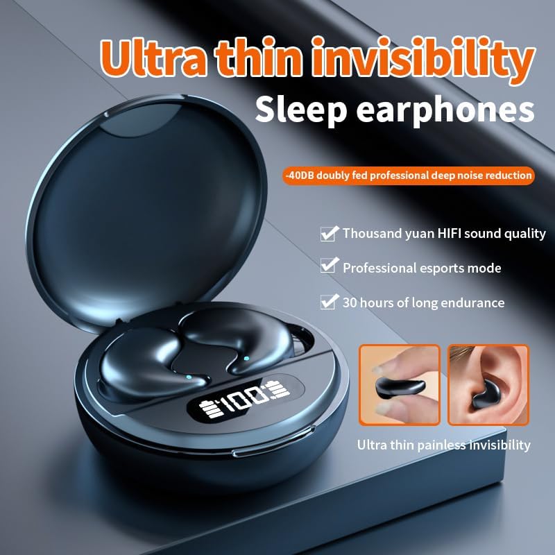 YLYHHFY 5.4 Wireless Bluetooth Sleep Earbuds in Ear Light-Weight Headphones Mini Sleep Headphones Small Design