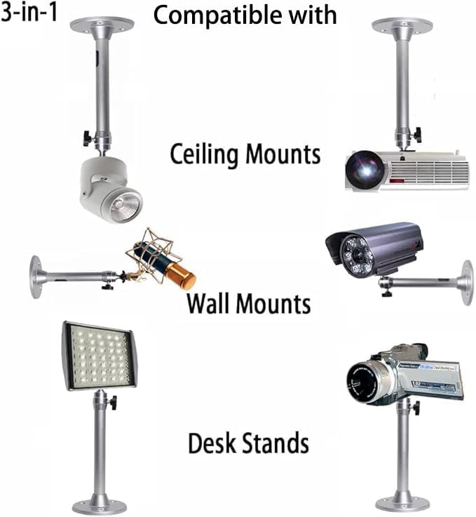 2-Be-Best 360 180 Universal Mini Projector Mount Ceiling Mount with Rotation and Tilt for Home Theater, Office, Camera