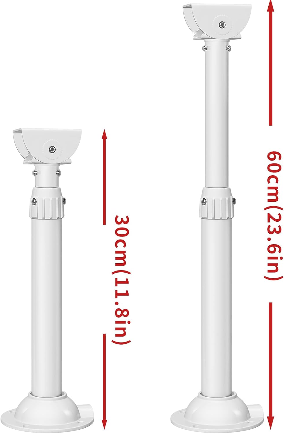 11.8-23.7 inch, ZT-NET Extendable Mounting Pole for Security Surveillance Cameras, Adjustable Ceiling Mount Bracket