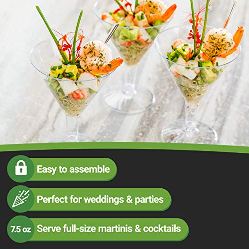 8 oz Clear Plastic Martini Glass - 3 1/4" x 3 1/4" x 5" - 100 count box