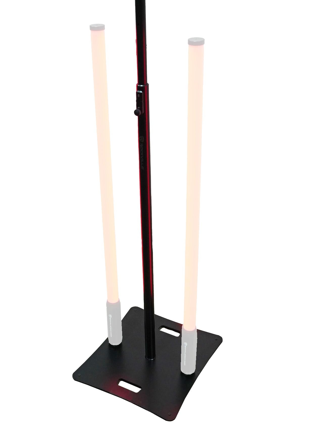 Rockville RLF2 10 Ft Multi-Purpose Speaker/Lighting/Projector Stand, Flat-Base, Air Cushion System, Tiltable Projector Tray, for DJs and Event Professionals