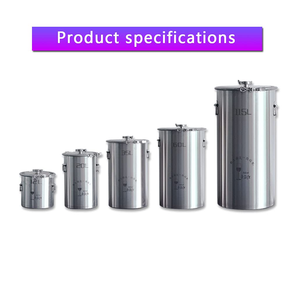 60L 304/316 New stainless steel fermentation barrel wine barrel fermenter self-brewed wine sealed barrel wine making equipment (316 without tap)