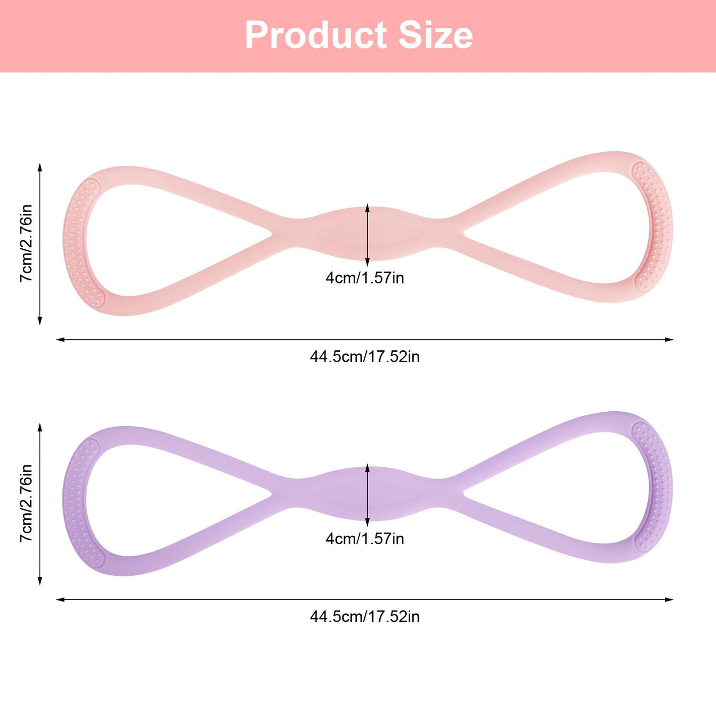 8 Resistance Band for Women, 2 Pcs Exercise Bands Resistance Bands with Handles, Portable 8 Shaped Exercise Band Stretch Bands for Strength Training Yoga Pilates