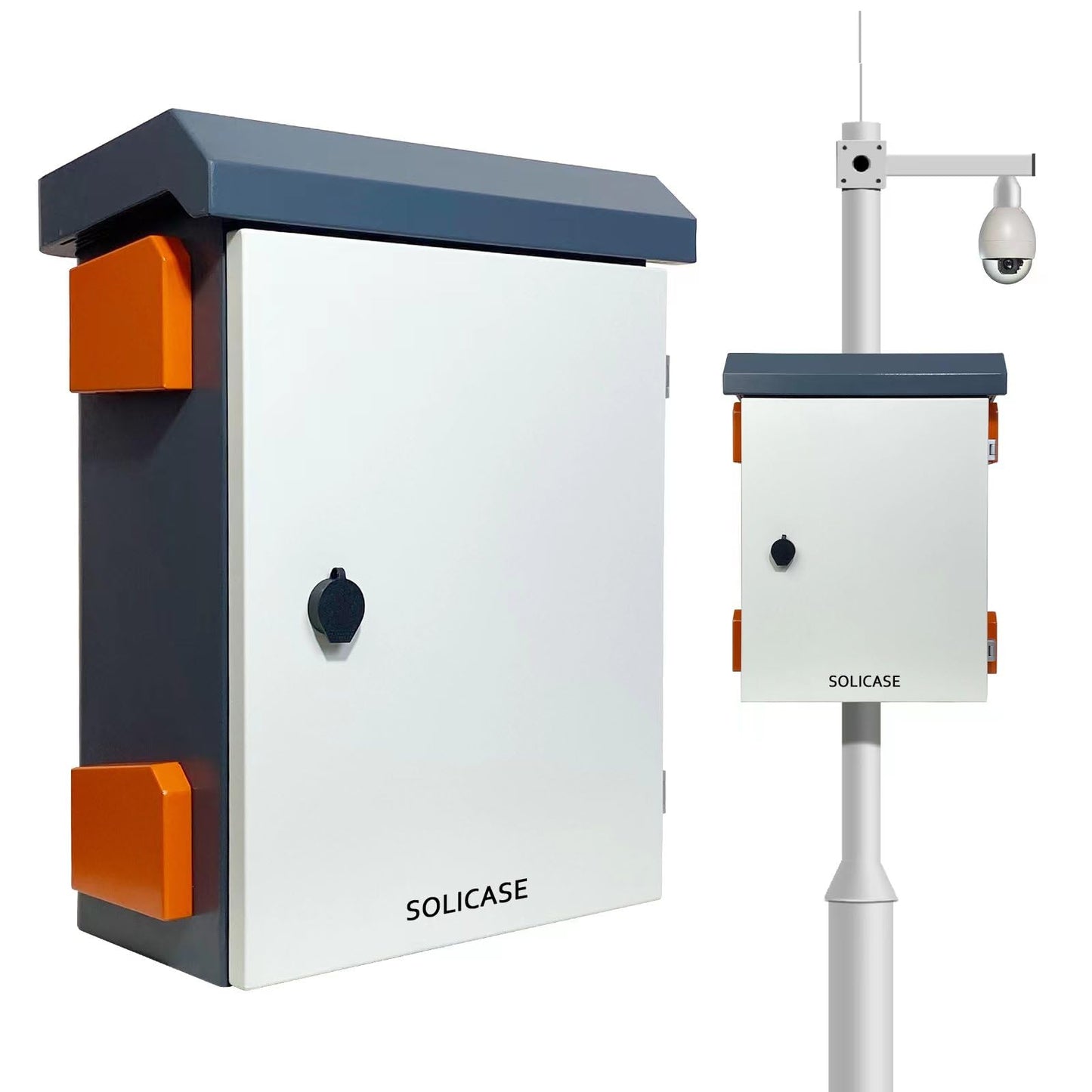 Outdoor Electrical Box NEMA Enclosure Weatherproof Junction Box with Fan Vent Metal Electrical Cabinet with Shelves (20x16x8”)