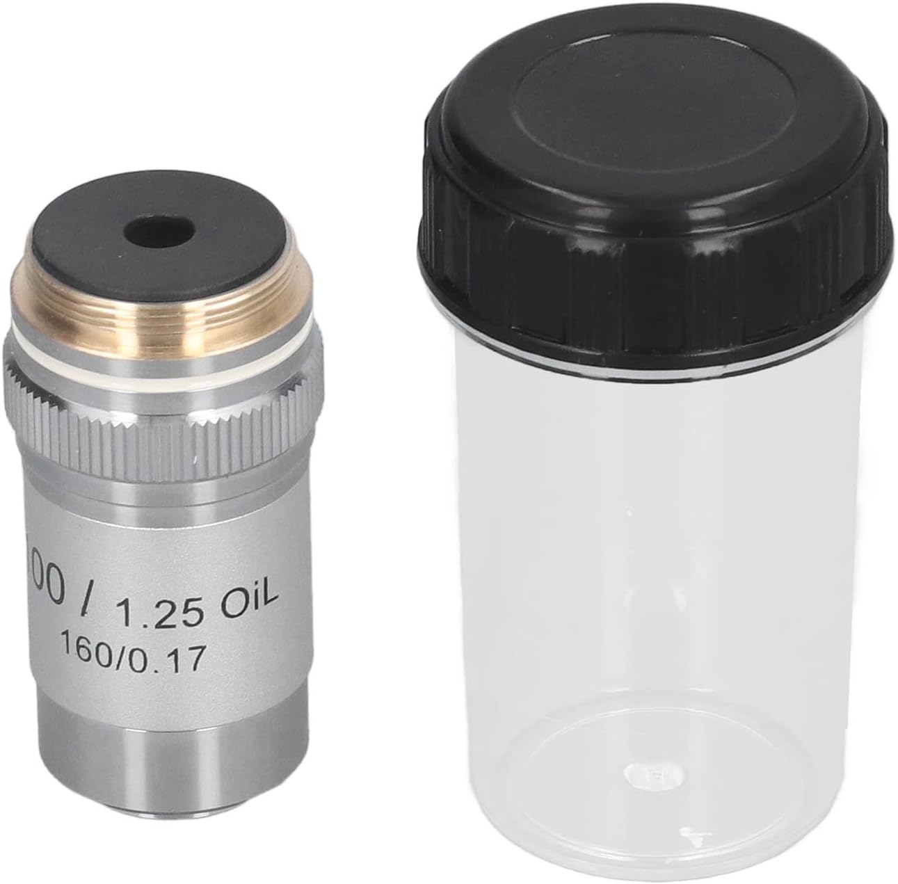 FTVOGUE 100X A100X 1.25 Achromatic Objective Lens, Brass Microscope Objective, High Magnification Numerical Aperture