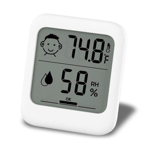 HATUSOKU Digital Thermometer & Hygrometer - Comfort Face Display, Stand & Magnet | Heat Stroke Prevention