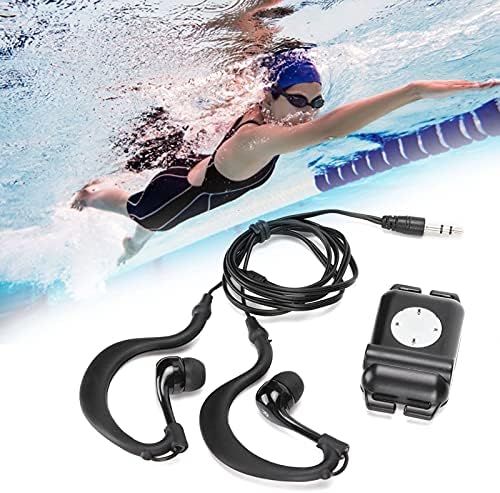 Dilwe IPX8 MP3 4GB MP3 8-10 MP3/Lossless Swimming, Player, Portable Players with Headphone, Hours Format Music Player