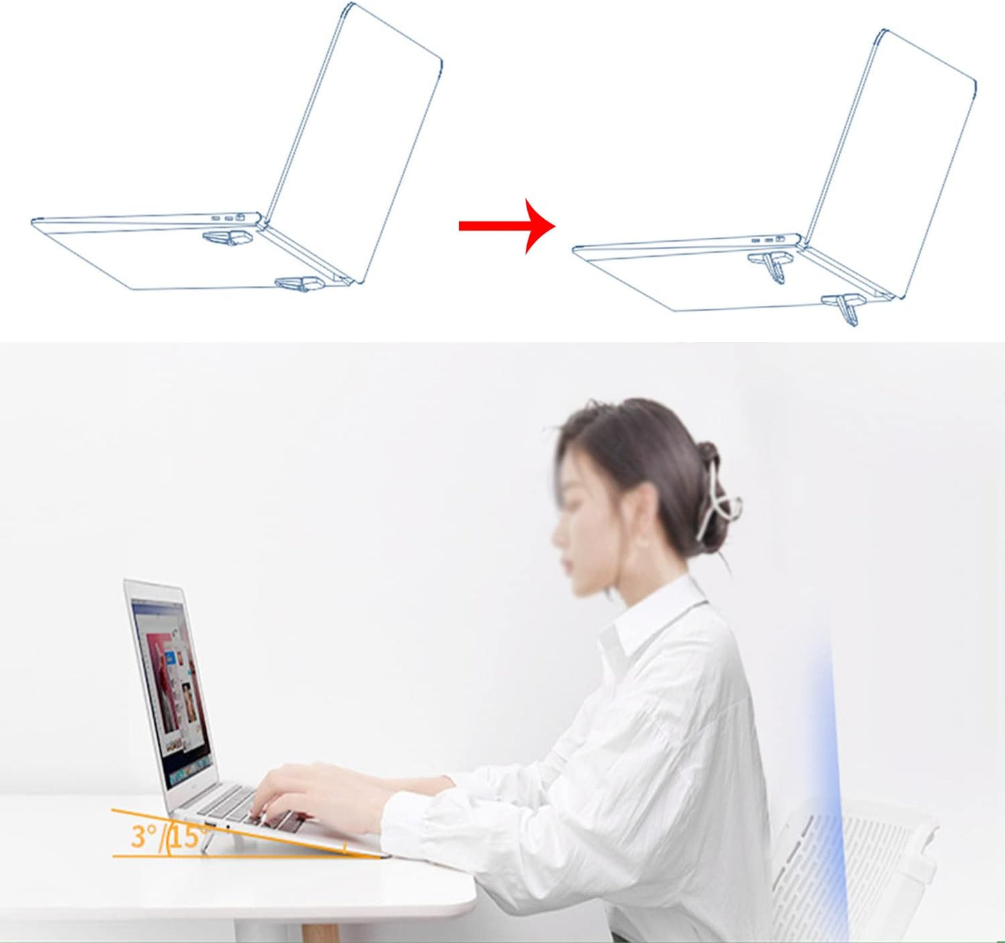 WedFeir 2pcs Keyboard Stands, Mini Laptop Stand for Desk, Portable Laptop Stand Compatible with MacBook Air Pro, Dell