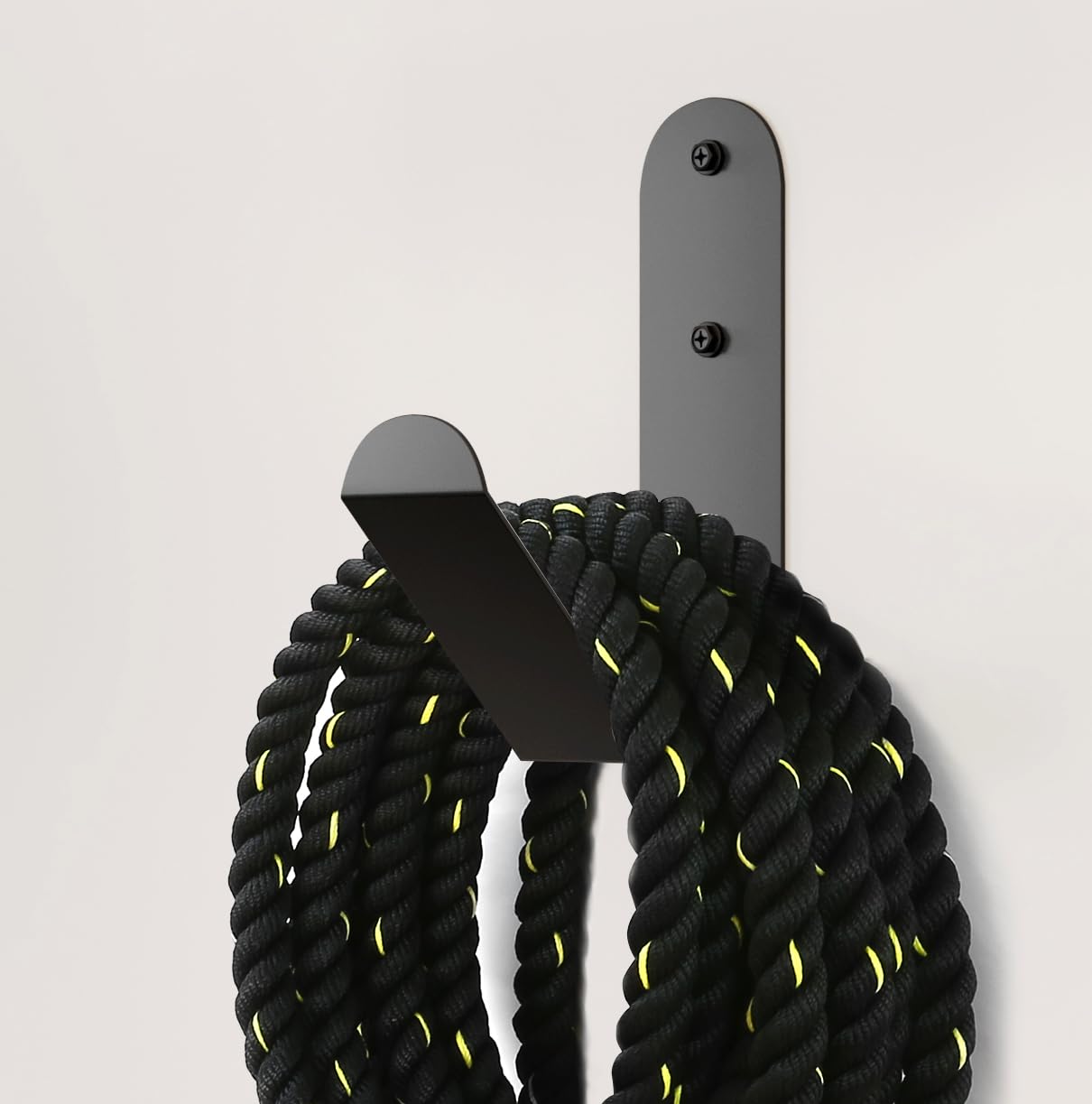 Tamisom Iron Battle Rope Storage Rack, Wall Mount, Black, 1 Count, Minimalist Style, Solid Pattern, 2.9" x7.5" x11.4", 10kg Max Weight, Home, Garage, Commercial Gym