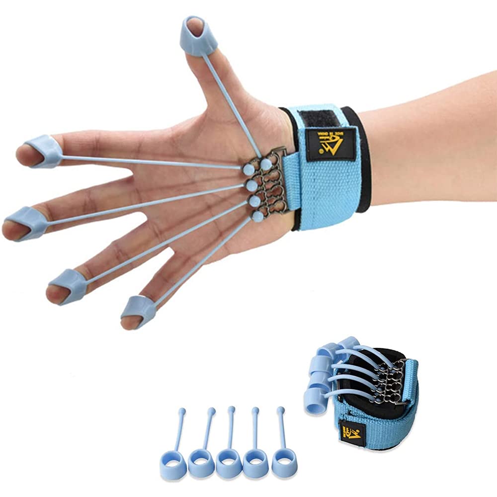 Finger Strengthener Hand Grip Strength Trainer Finger Extension Stretcher Exerciser Hand Rehab Work Out Relieve Pain Arthritis and Grip Training Kit 10LB+40LB