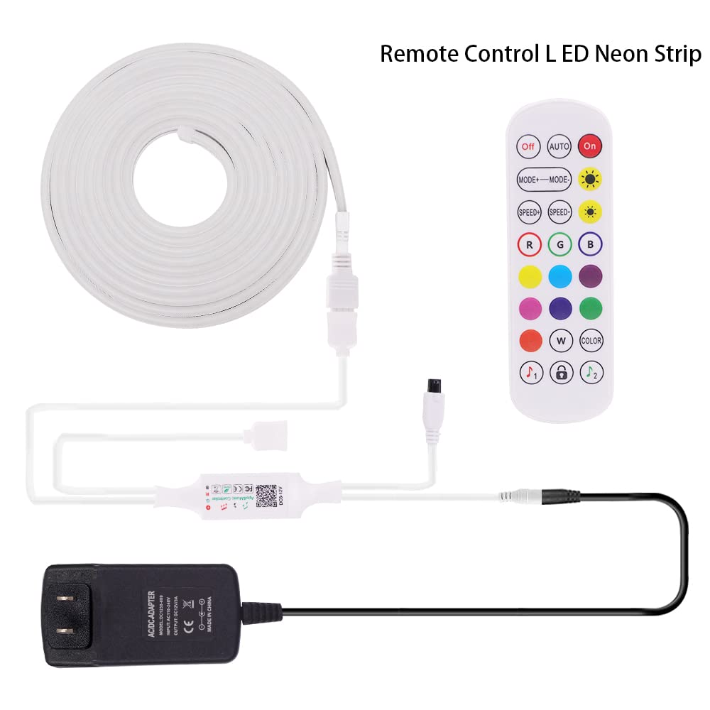 XUNATA Bluetooth RGB LED Neon Strip, 9.9ft Waterproof Flexible Light, SMD 5050, 72 LEDs/m, with Remote Control