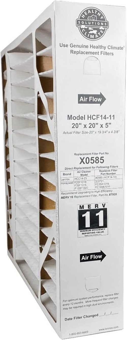 Lennox Air Cleaner Filter Media - High-Efficiency 20 x 20 x 5 Inch Replacement Filter