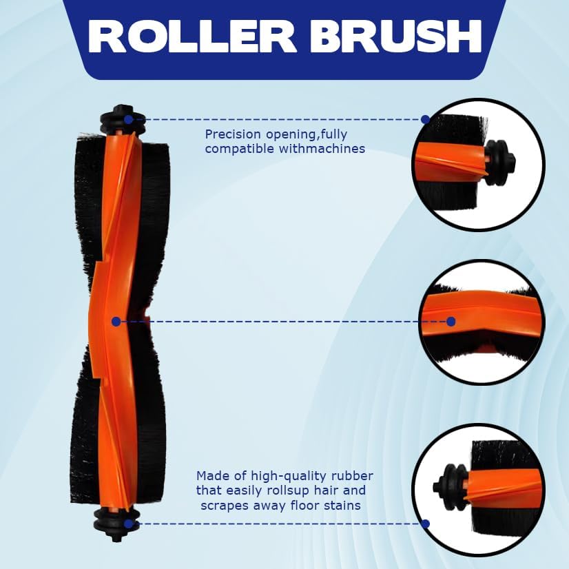 ZHICHENG 11pcs Main Roller Brush/Side Brush/mop Cloth/dust Bag/HEPA Filter Compatible with for Dreame L10S Ultra Xiaomi X10+ B101CN C102CN x20+ B116 Robot Vacuum Cleaner Accessory Replacement